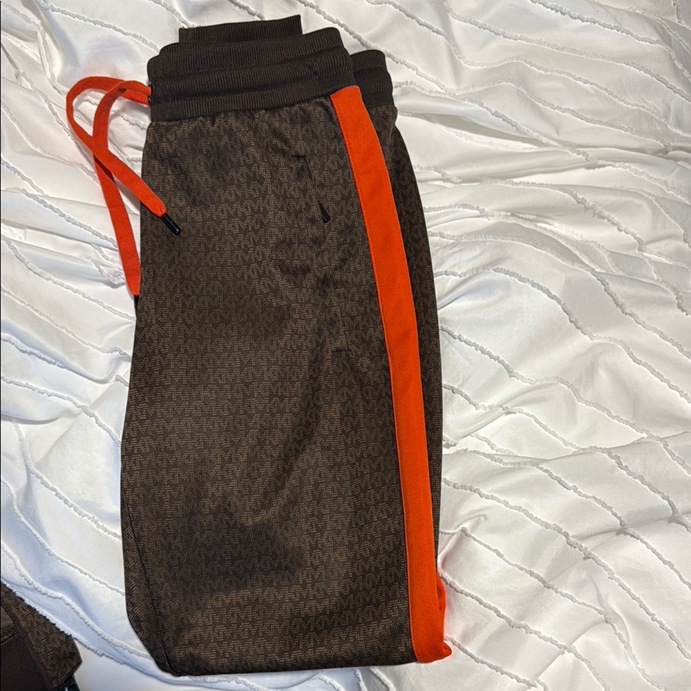 Michael Kors Brown Joggers with Red Stripes